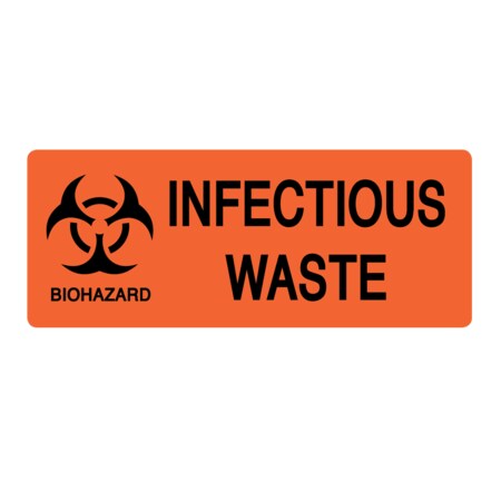 Label, Biohazard Infectious Waste 2 X 5
